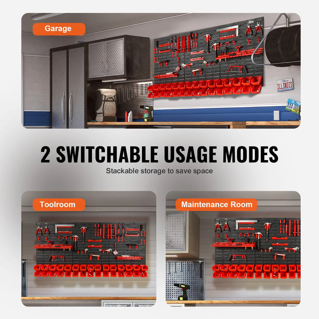 Wall-Mounted Garage Parts & Bin Organizer