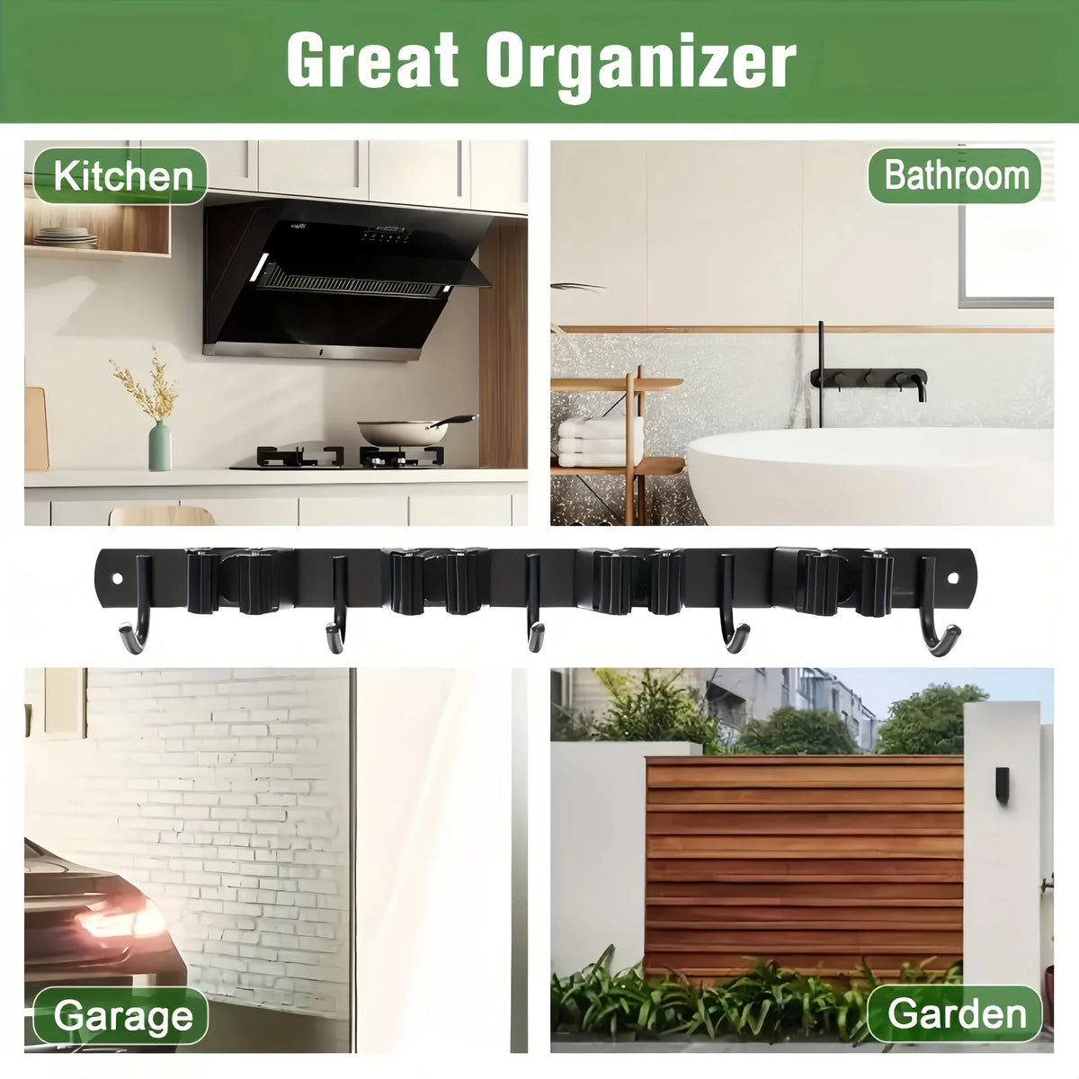 Wall-Mounted Garden Tool Organizer
