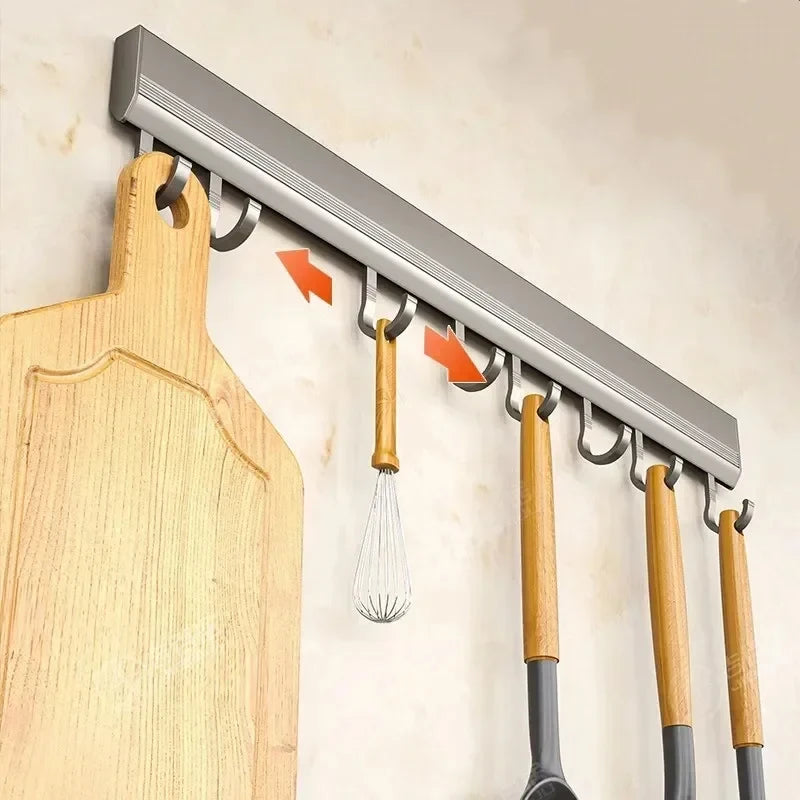 Wall-Mounted Kitchen Utensil Rail