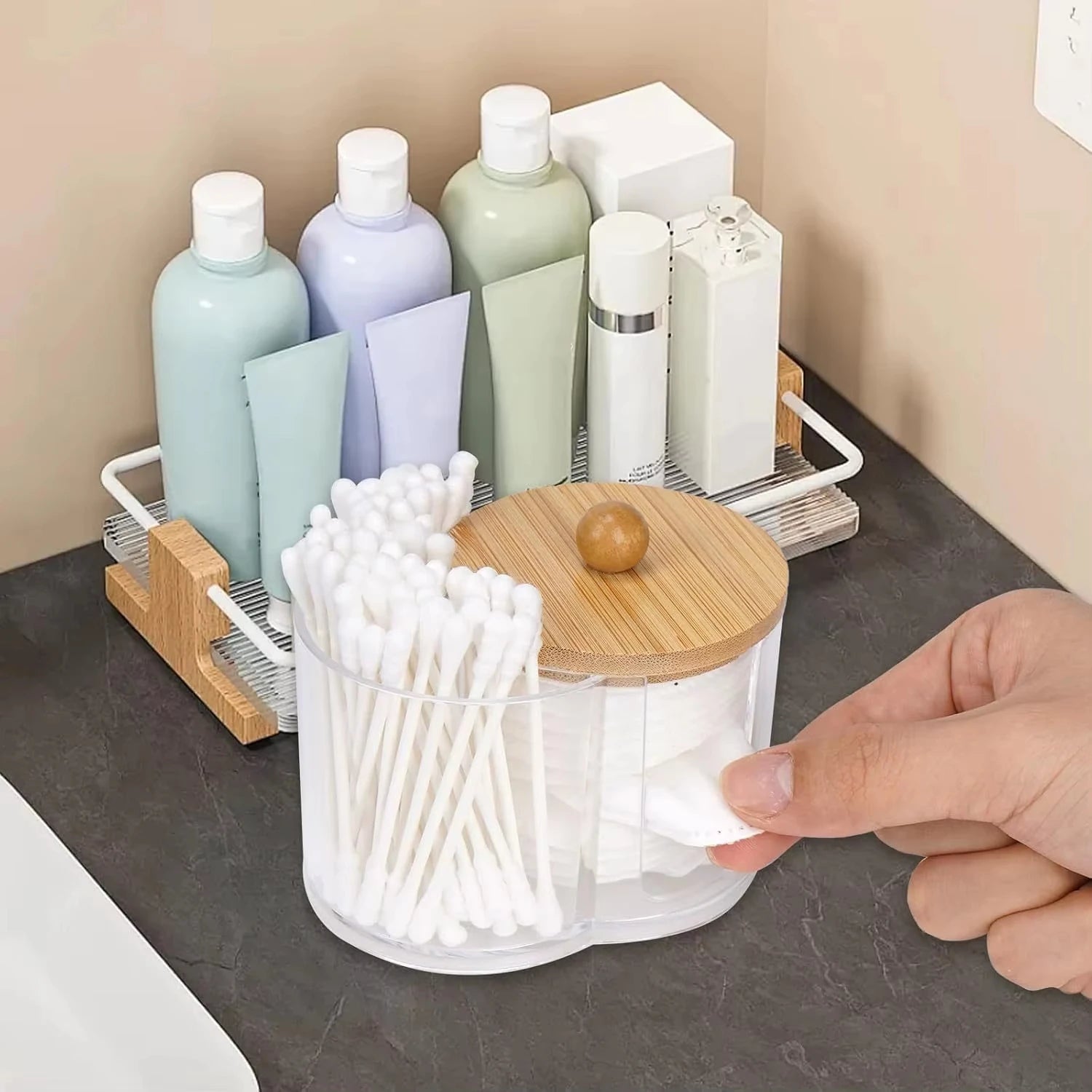 Bamboo Vanity Storage Container