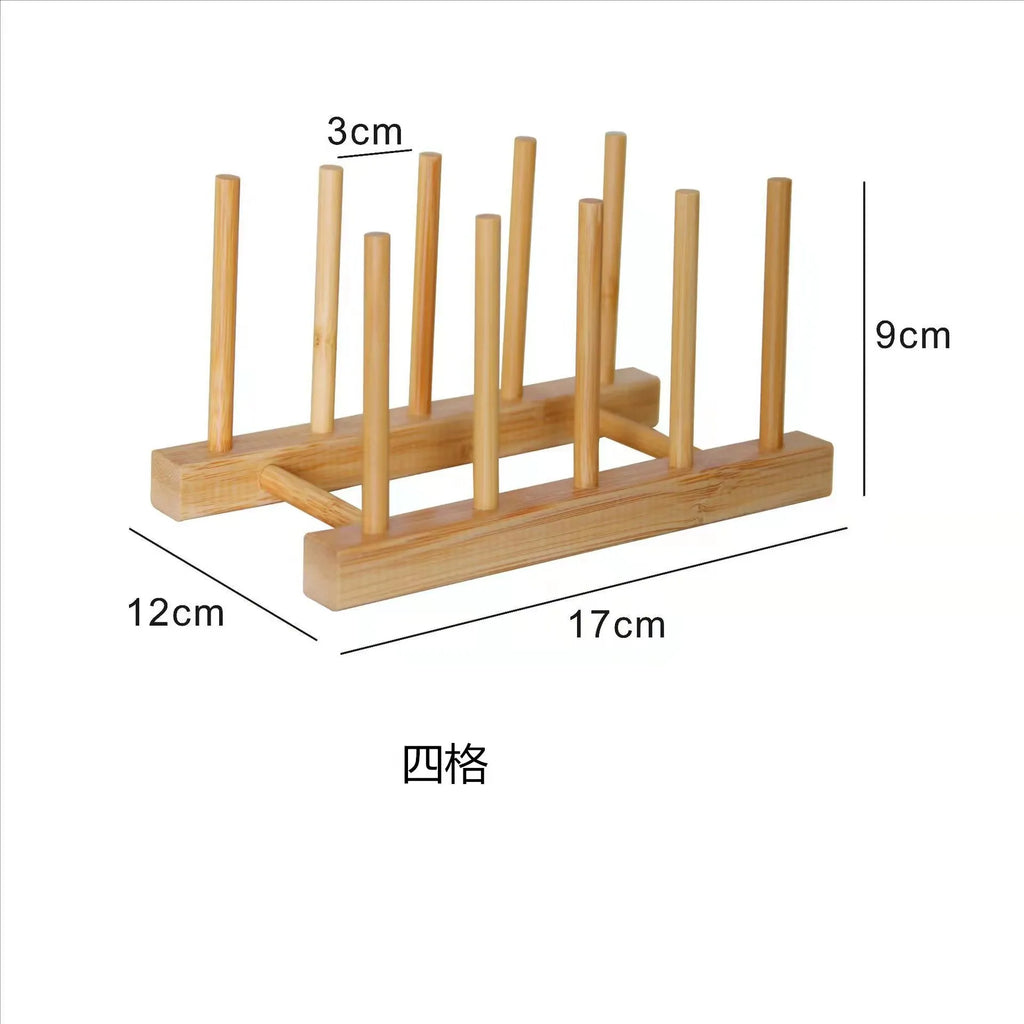 Natural Bamboo Plate & Cutting Board Organizer