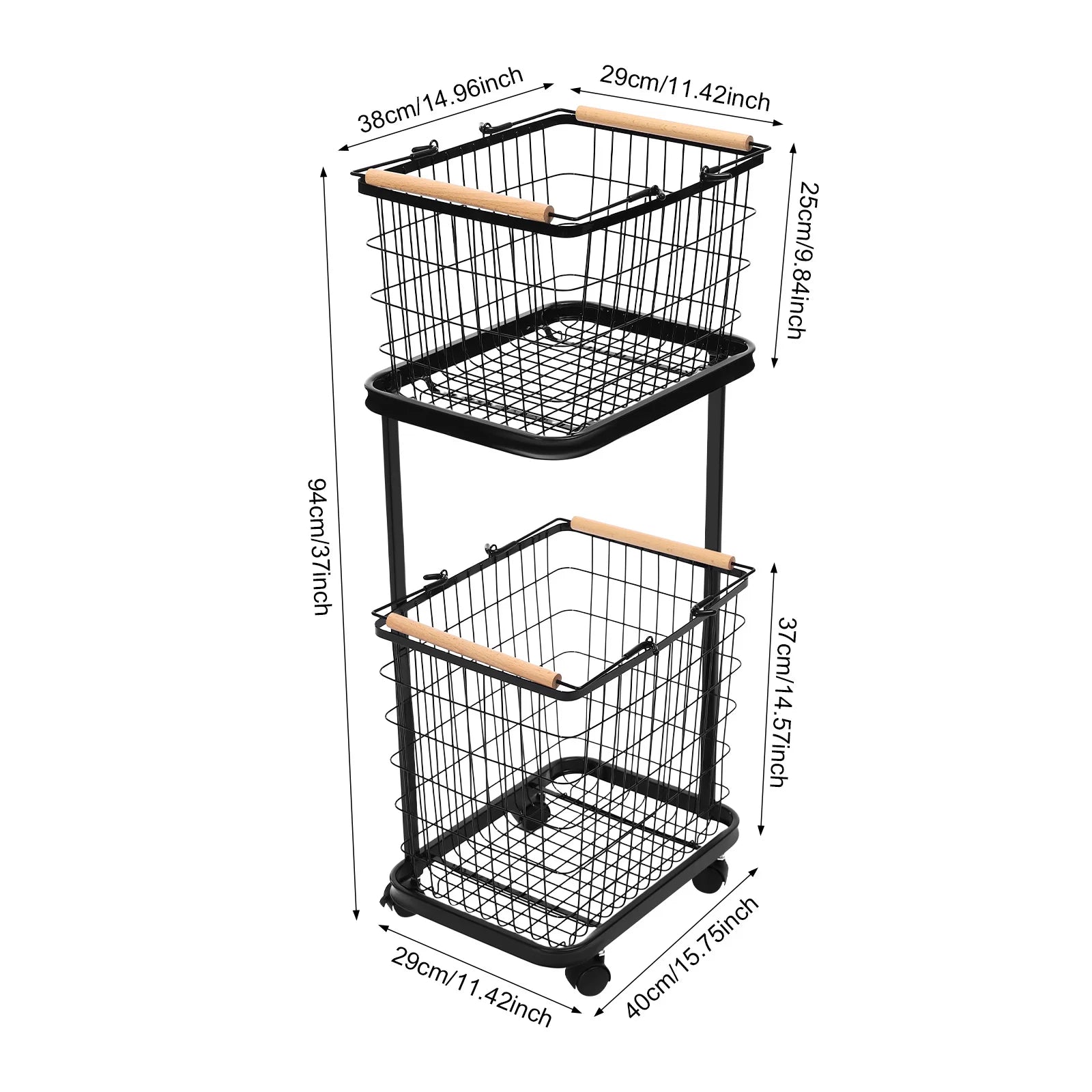 Slim Rolling Laundry Hamper with Storage Shelf