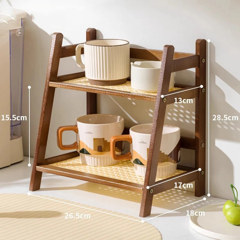 Bamboo Countertop Organizer Shelf