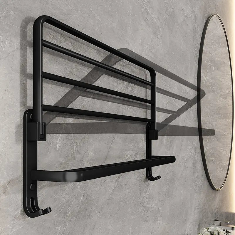 Premium Wall-Mounted Bathroom Shelf & Towel Rack