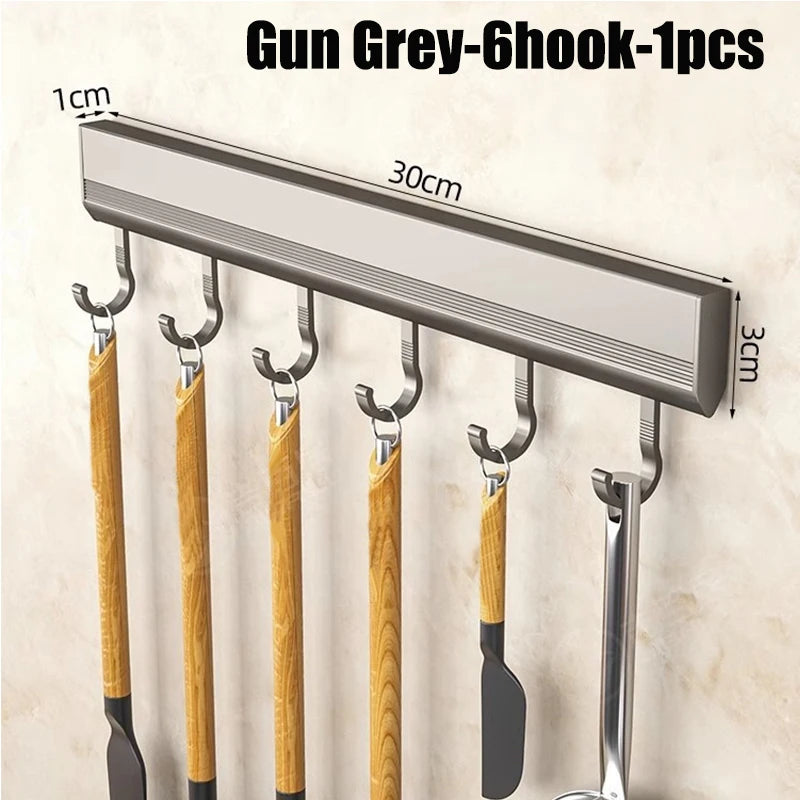 Wall-Mounted Hook Rail Organizer