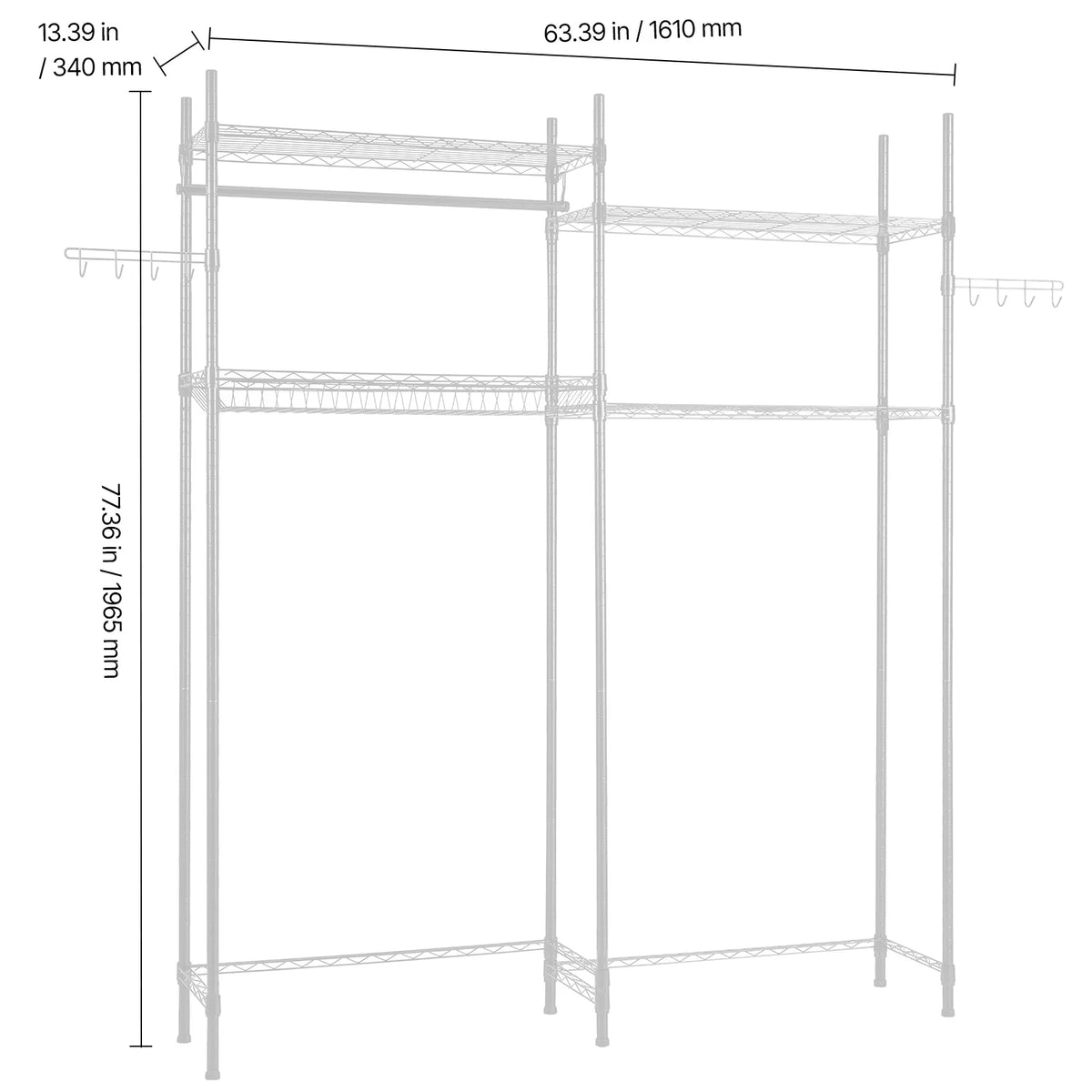 Over Washer & Dryer Storage Rack
