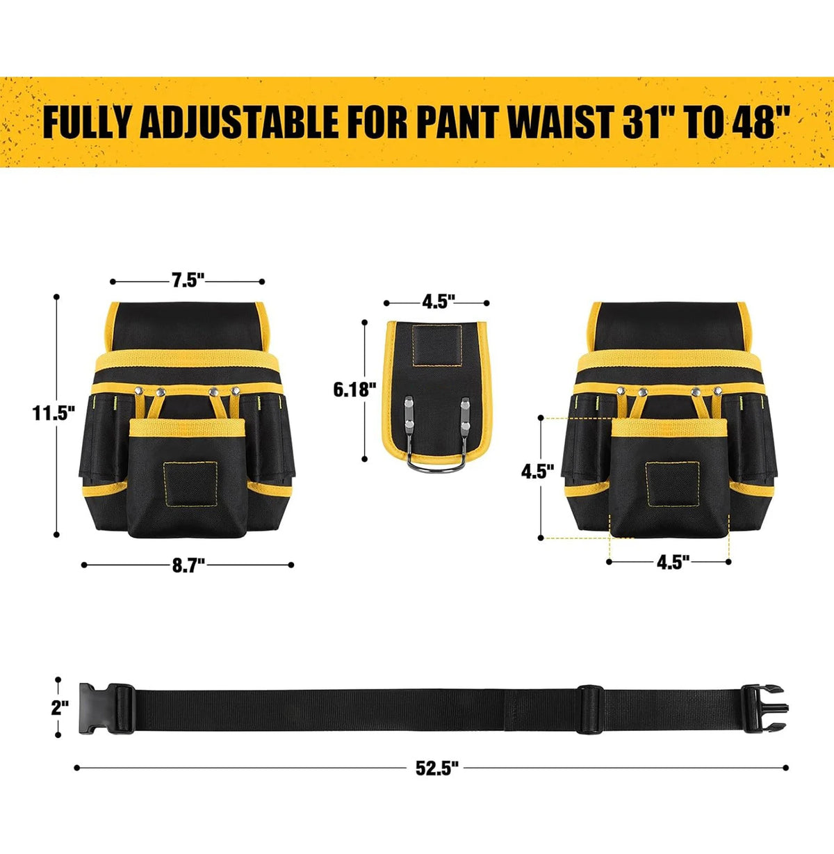 Adjustable 26-Pocket Tool Belt