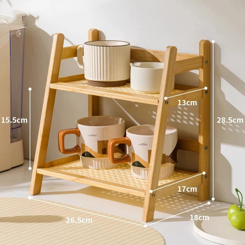 2-Tier Bamboo Countertop Organizer