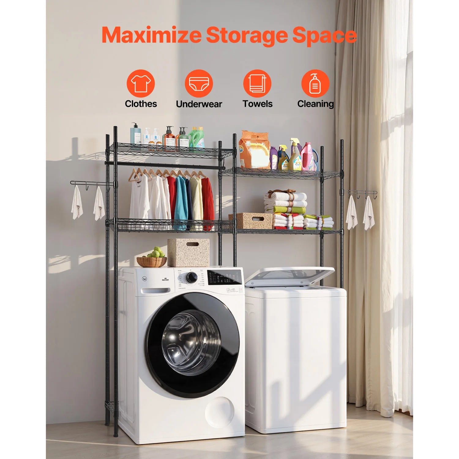 Over Washer & Dryer Storage Rack