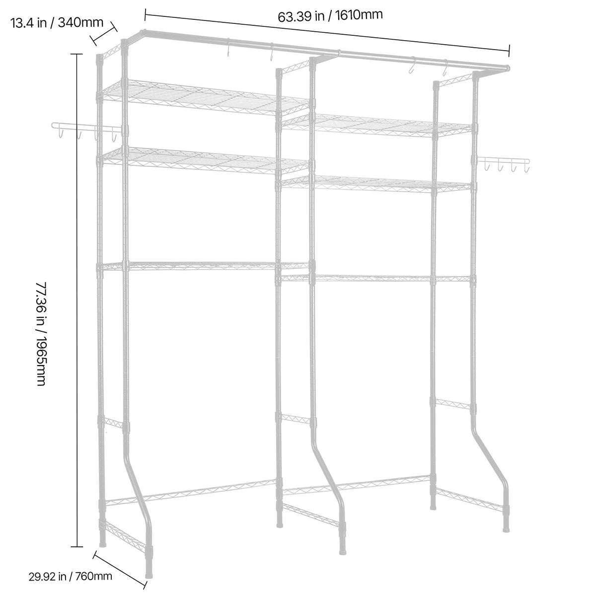 Over Washer & Dryer Storage Rack