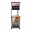Slim Rolling Laundry Hamper with Storage Shelf