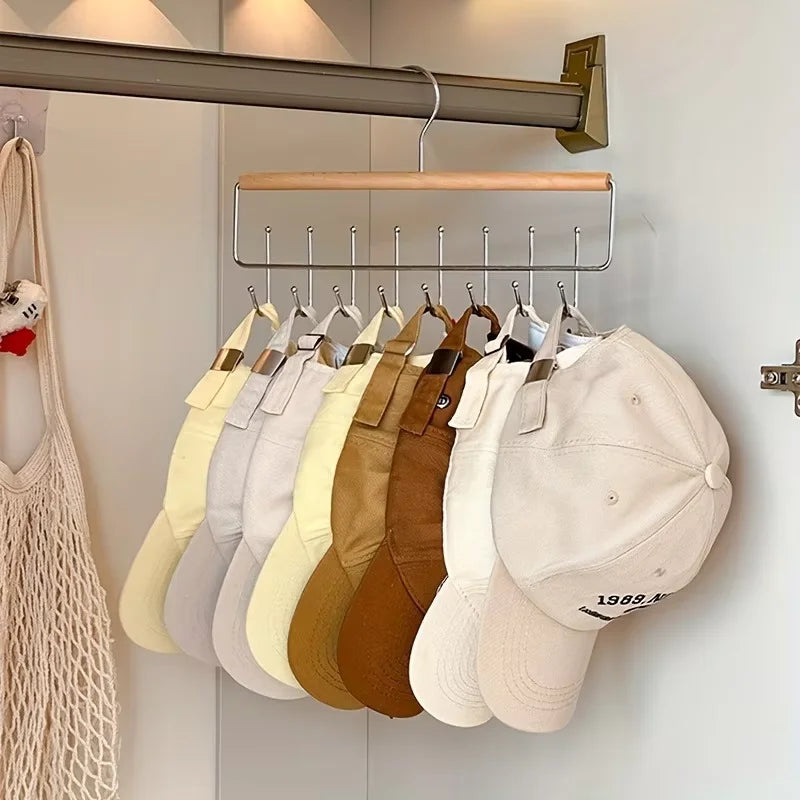 Wooden Hat & Accessory Organizer Rack