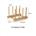 Natural Bamboo Plate & Cutting Board Organizer