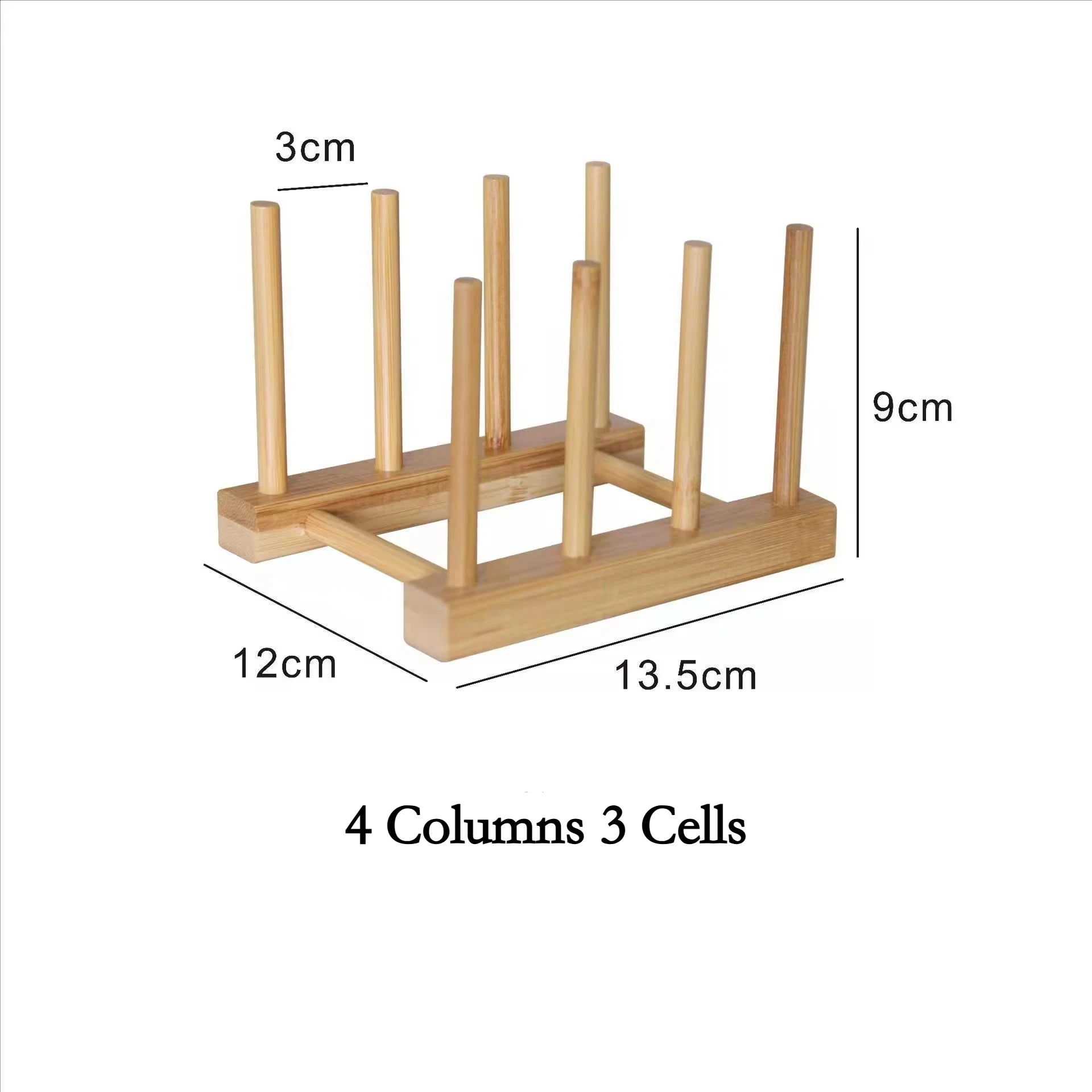 Natural Bamboo Plate & Cutting Board Organizer
