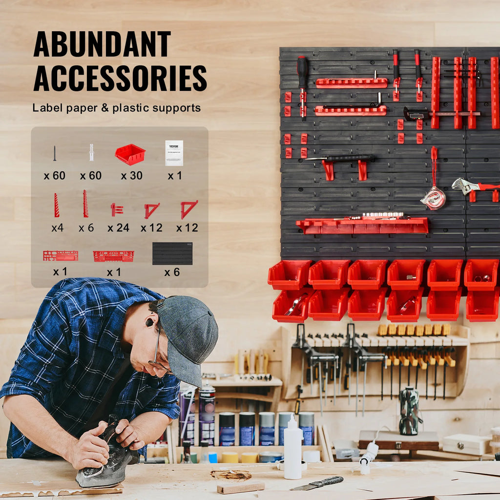 Wall-Mounted Garage Parts & Bin Organizer