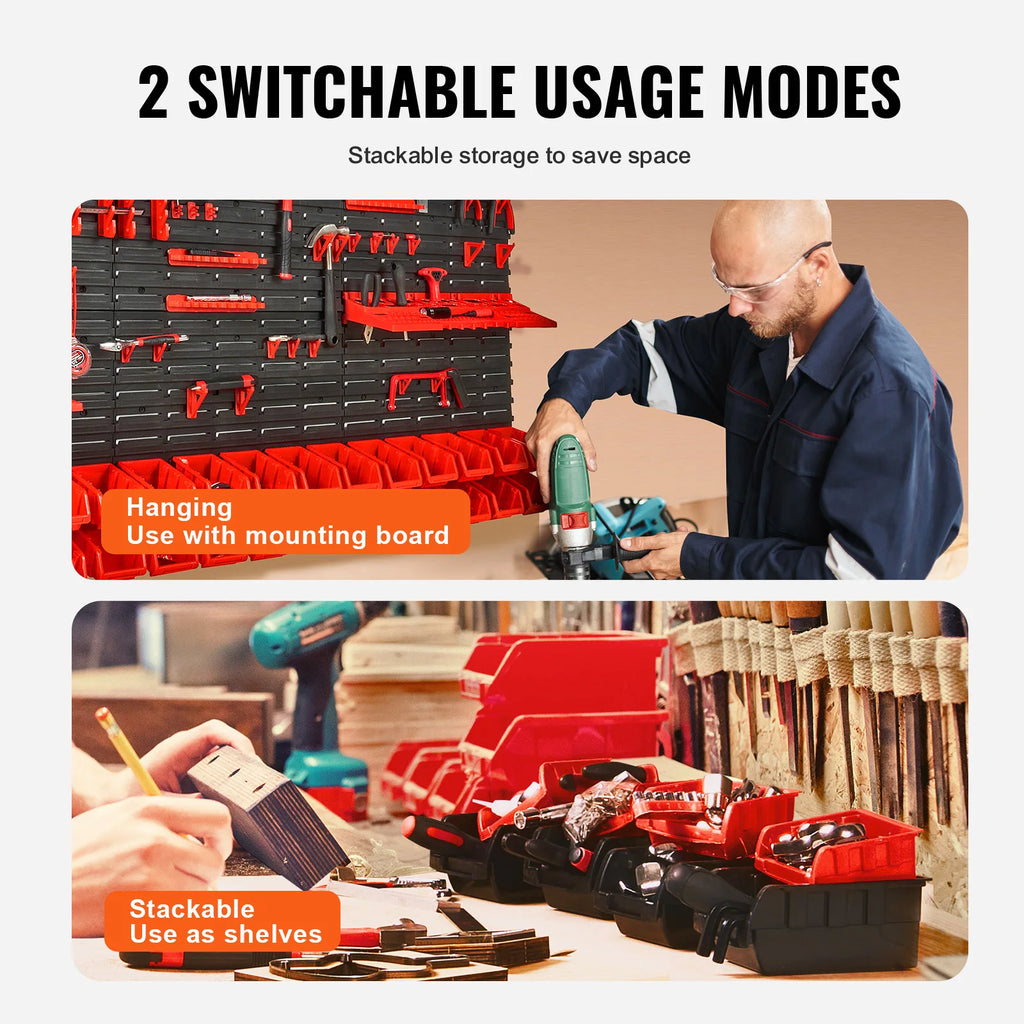 Wall-Mounted Garage Parts & Bin Organizer