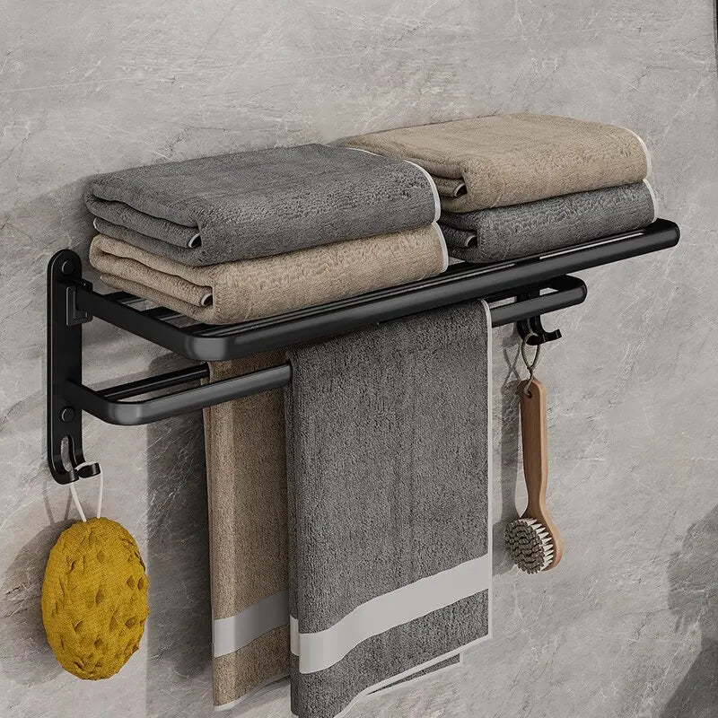Premium Wall-Mounted Bathroom Shelf & Towel Rack