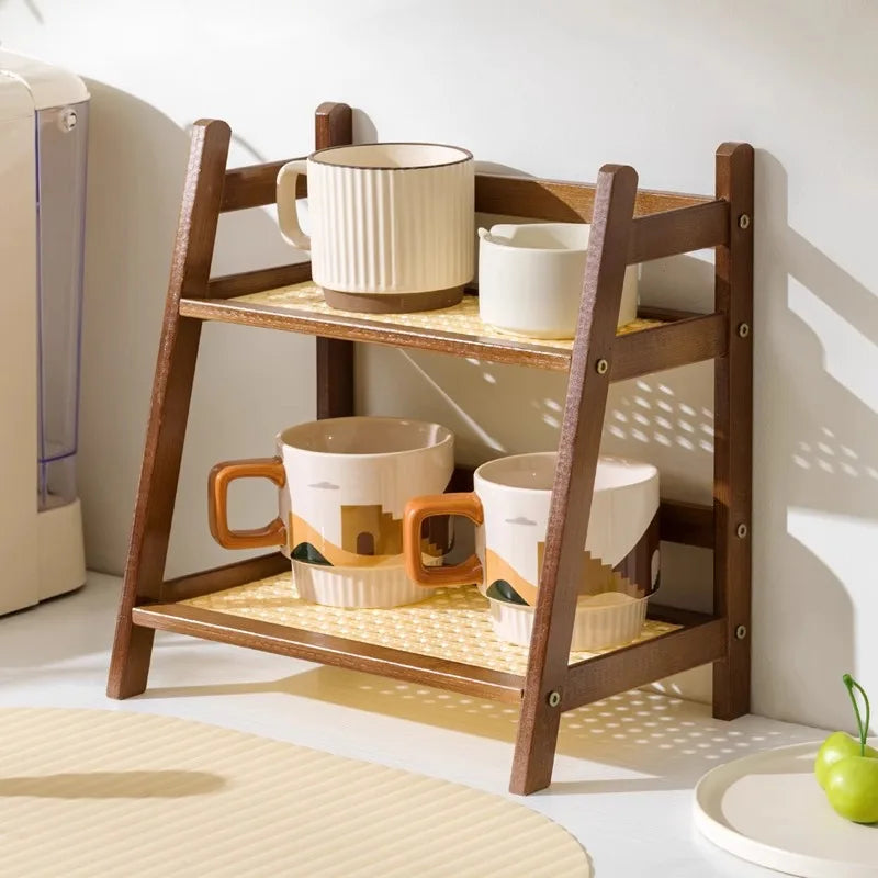 2-Tier Bamboo Countertop Organizer