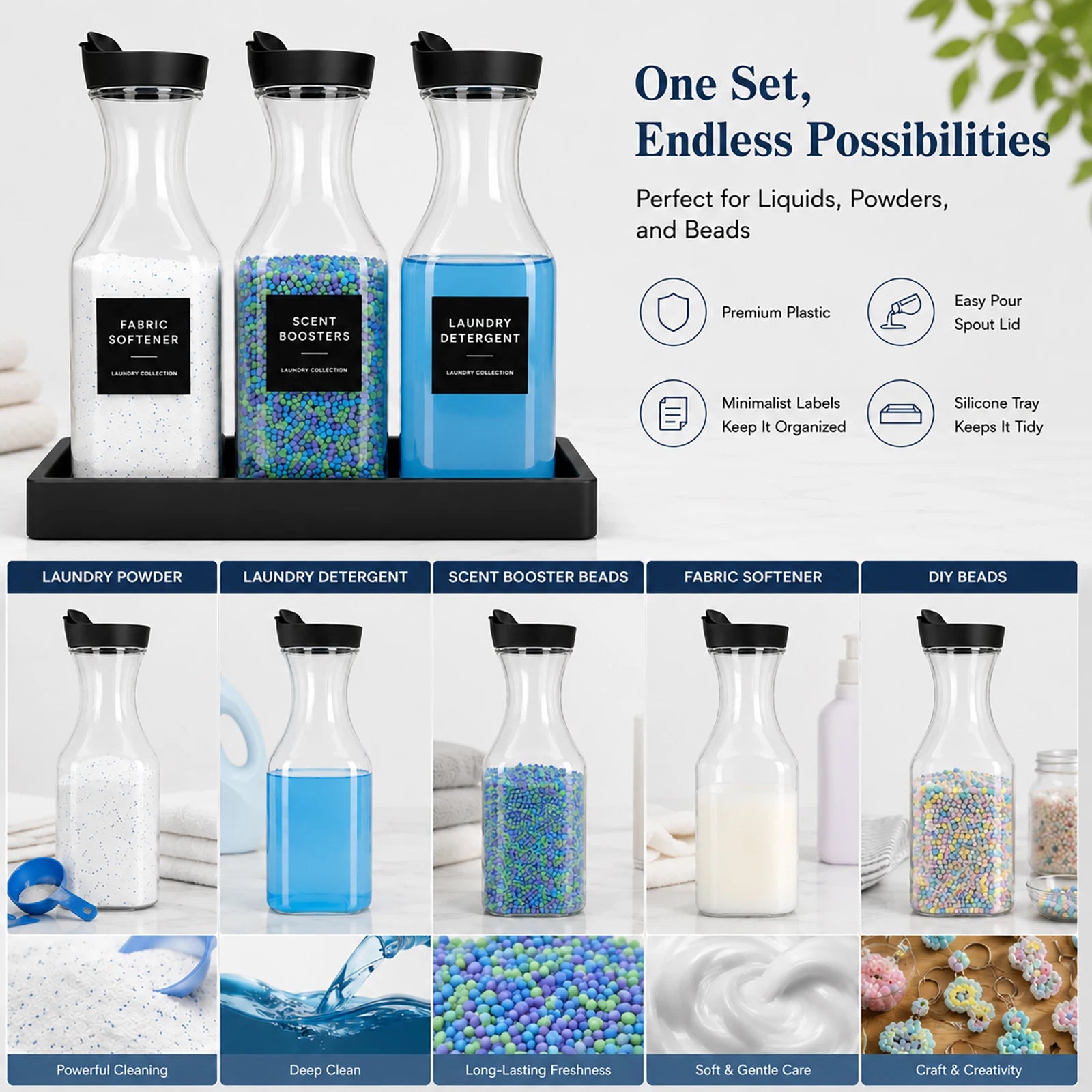 Laundry Detergent Dispenser Set