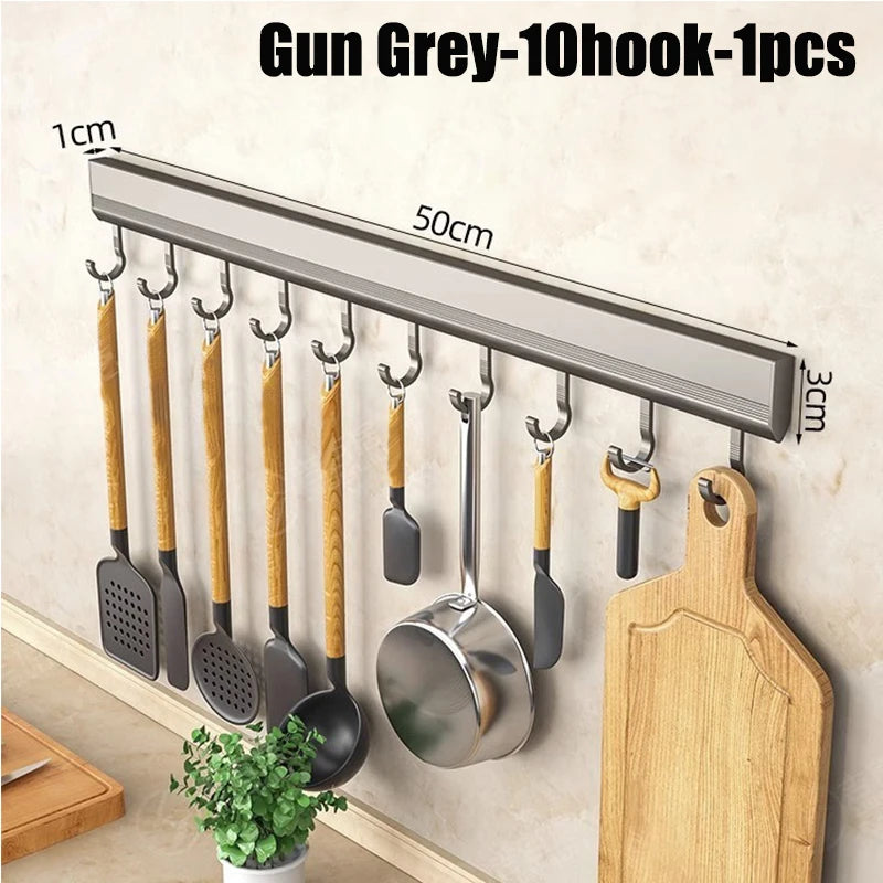 Wall-Mounted Hook Rail Organizer