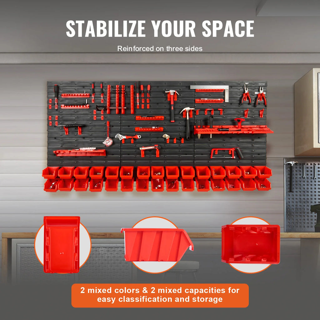 Wall-Mounted Garage Parts & Bin Organizer