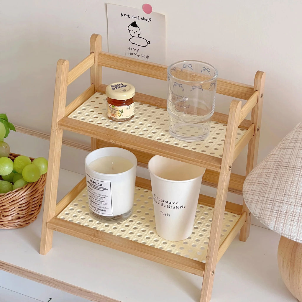 2-Tier Bamboo Countertop Organizer