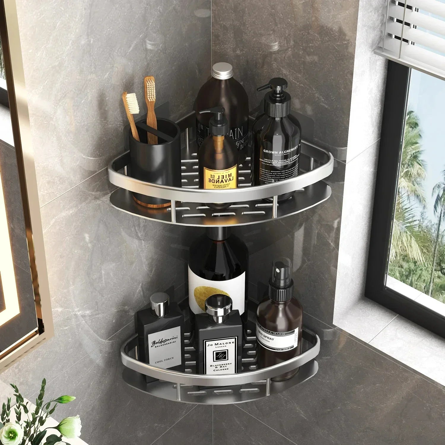 Modern Corner Bathroom Shelf
